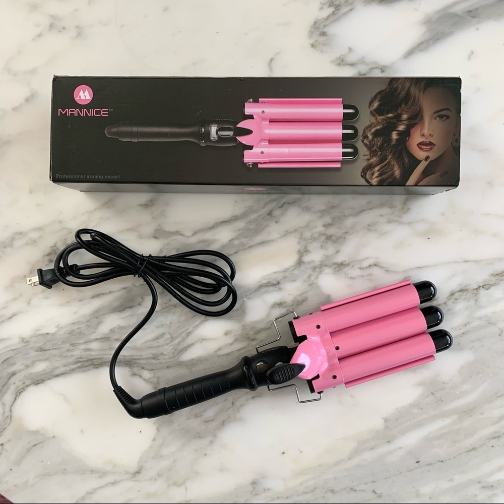 3 Barrel Beach Waves Curling Iron W/ LCD Temperature Display